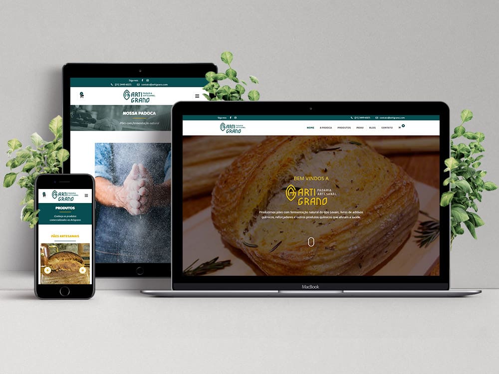 Artigrano Padaria Artesanal - Criação de Sites - Site Institucional - MídiaMatic Agência de Marketing Digital
